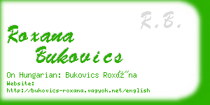 roxana bukovics business card